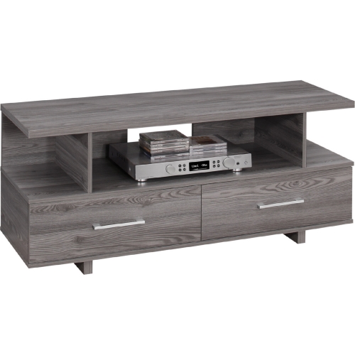 48" TV Stand in Grey w/ 2 Storage Drawers